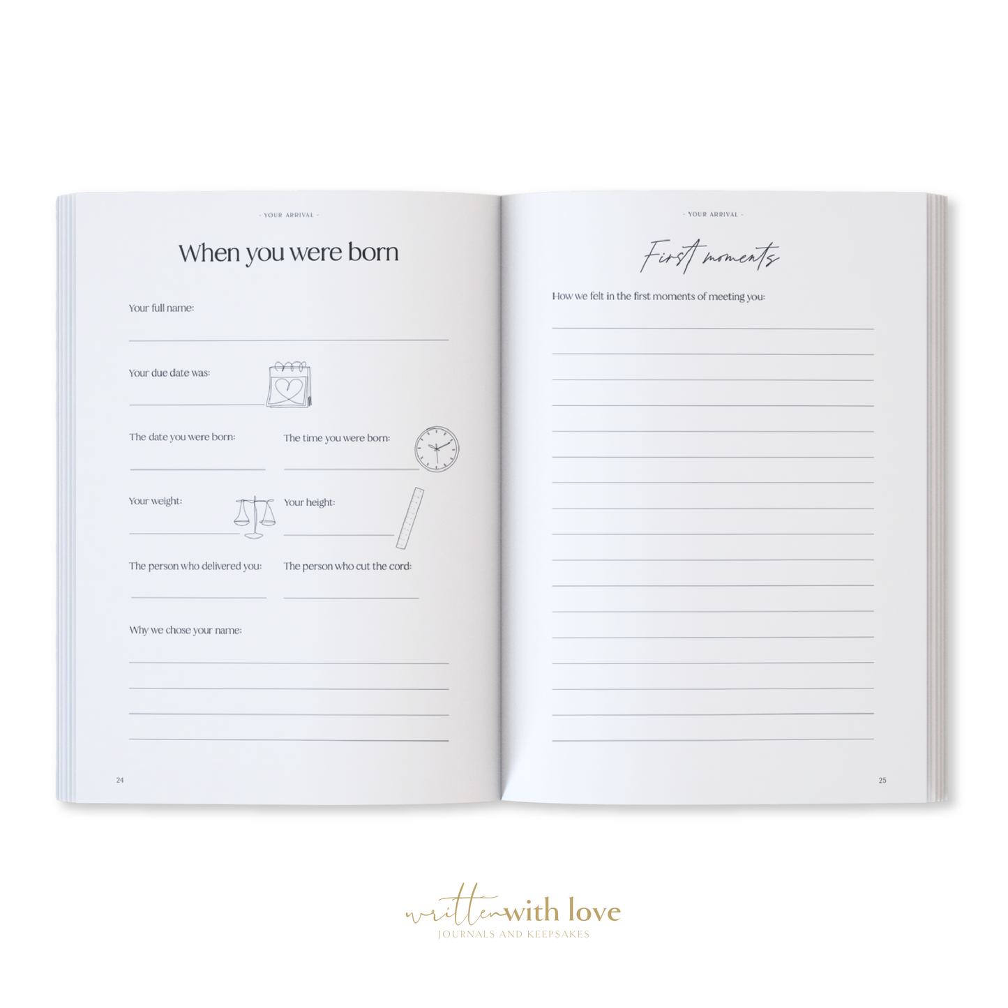 Baby Memory Book - Pregnancy to 5 Years - Classic White