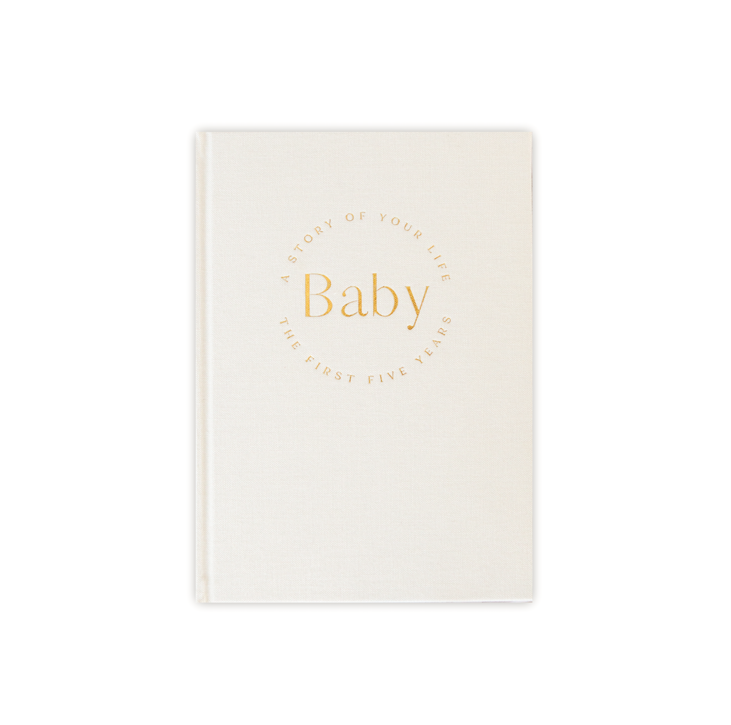 Baby Book with Pouch - Classic White Linen