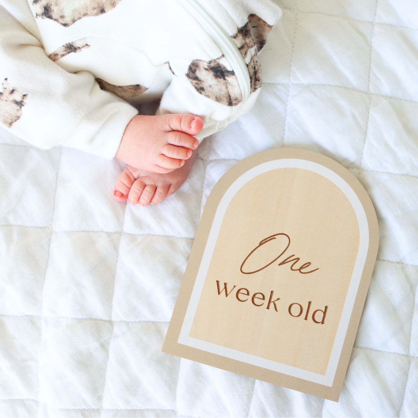 Mocha Wooden Milestone Cards & Birth Plaque
