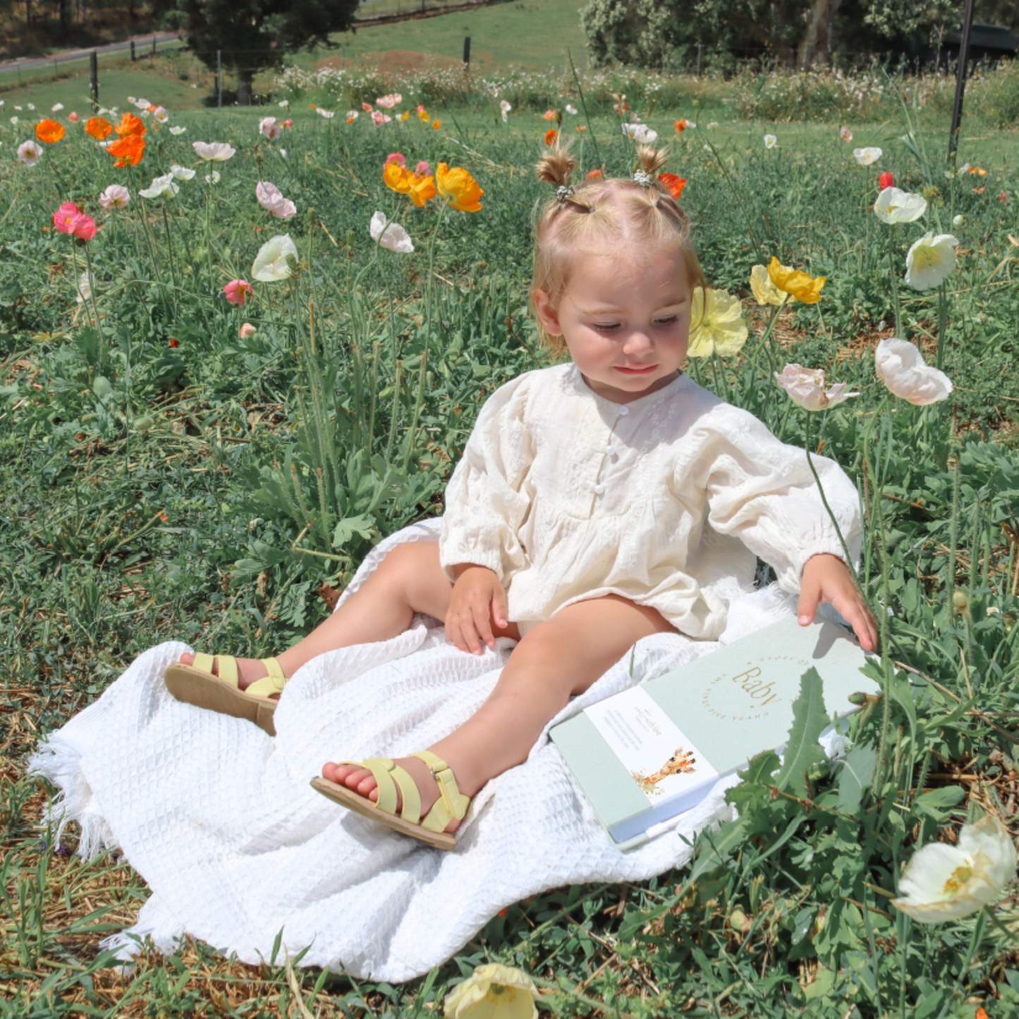 Baby Memory Book with Linen Bag - Pregnancy to 5 Years - Sage Green