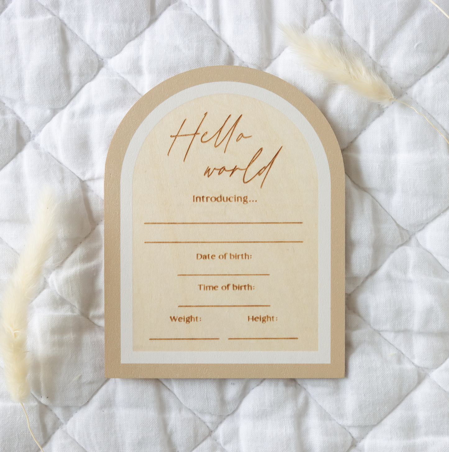 Mocha Wooden Milestone Cards & Birth Plaque