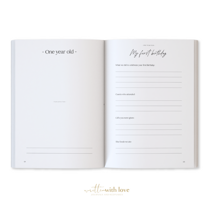 Baby Memory Book  - Pregnancy to 5 Years - Classic White