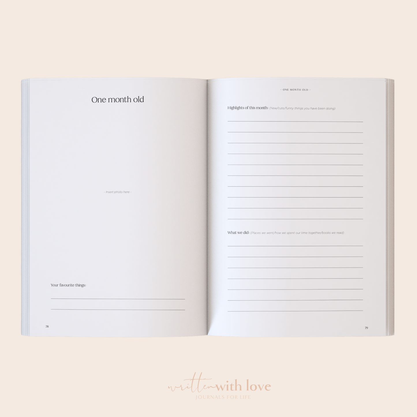 Baby Memory Book  - Pregnancy to 5 Years - Classic White