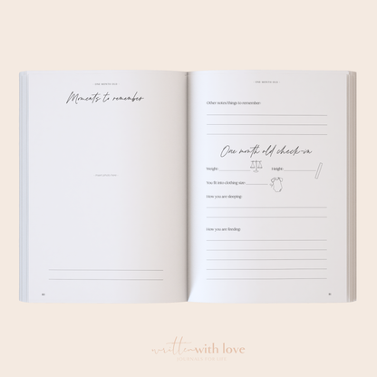 Baby Memory Book  - Pregnancy to 5 Years - Classic White