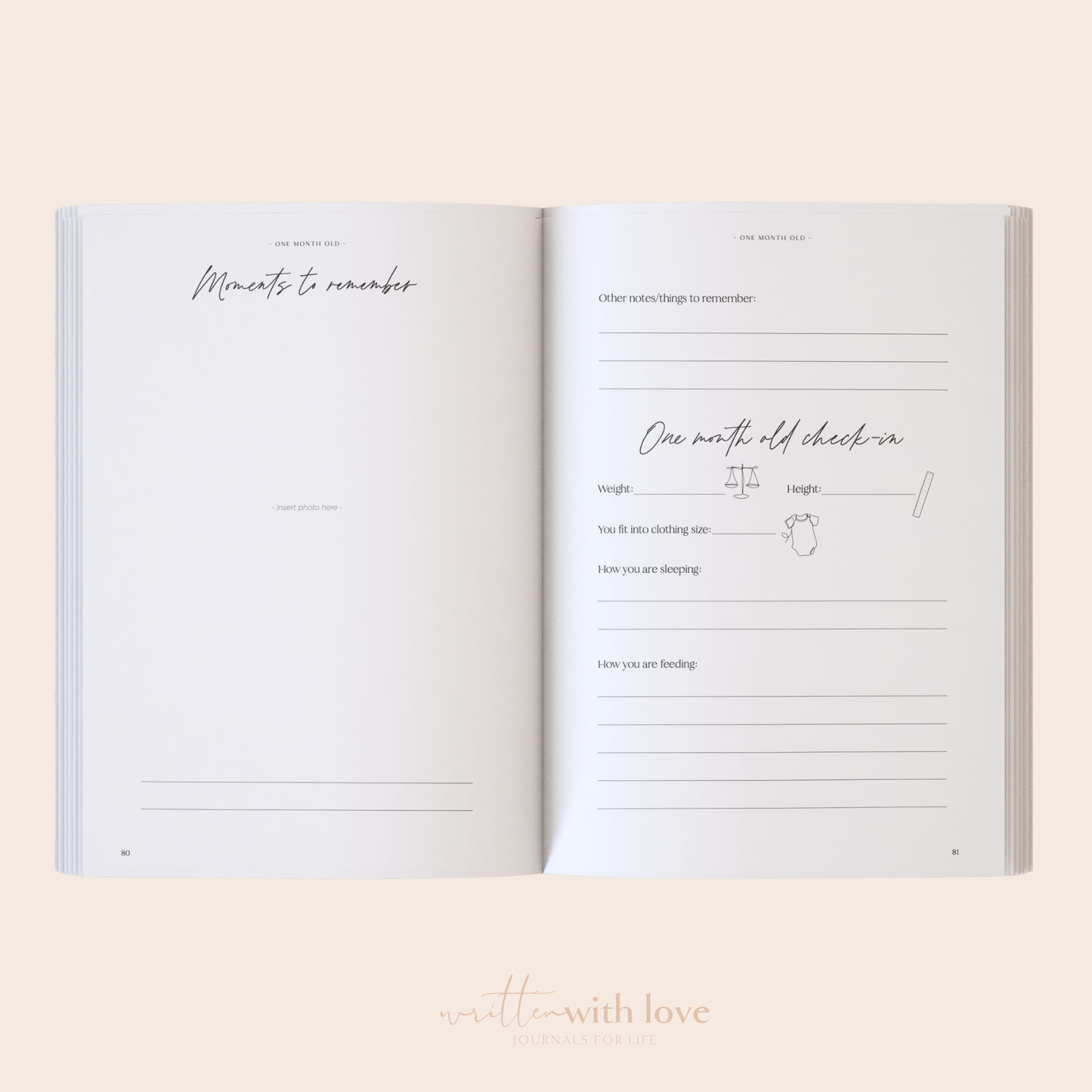 Baby Memory Book - Oatmeal Linen