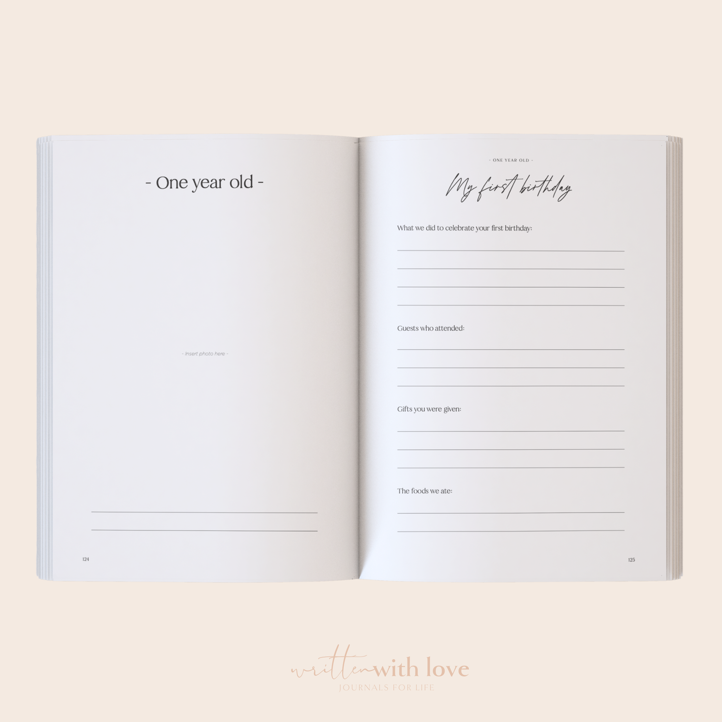 Baby Memory Book  - Pregnancy to 5 Years - Classic White