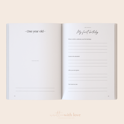 Baby Memory Book  - Pregnancy to 5 Years - Classic White