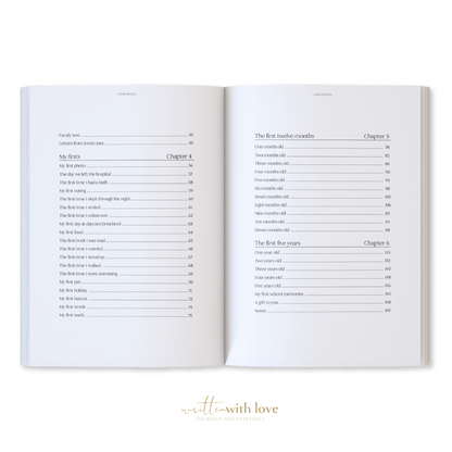 Baby Memory Book  - Pregnancy to 5 Years - Classic White