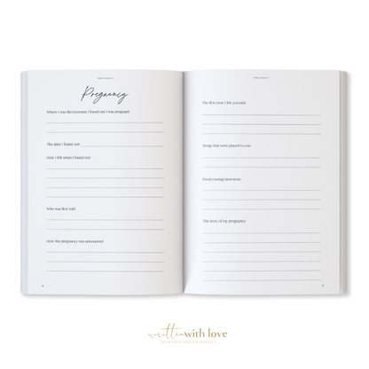 Baby Memory Book  - Pregnancy to 5 Years - Classic White
