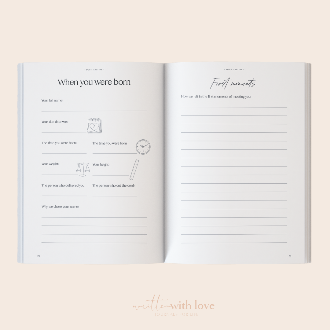 Baby Memory Book  - Pregnancy to 5 Years - Classic White