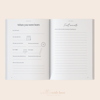 Baby Memory Book  - Pregnancy to 5 Years - Classic White