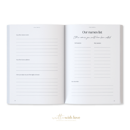 Baby Memory Book  - Pregnancy to 5 Years - Classic White