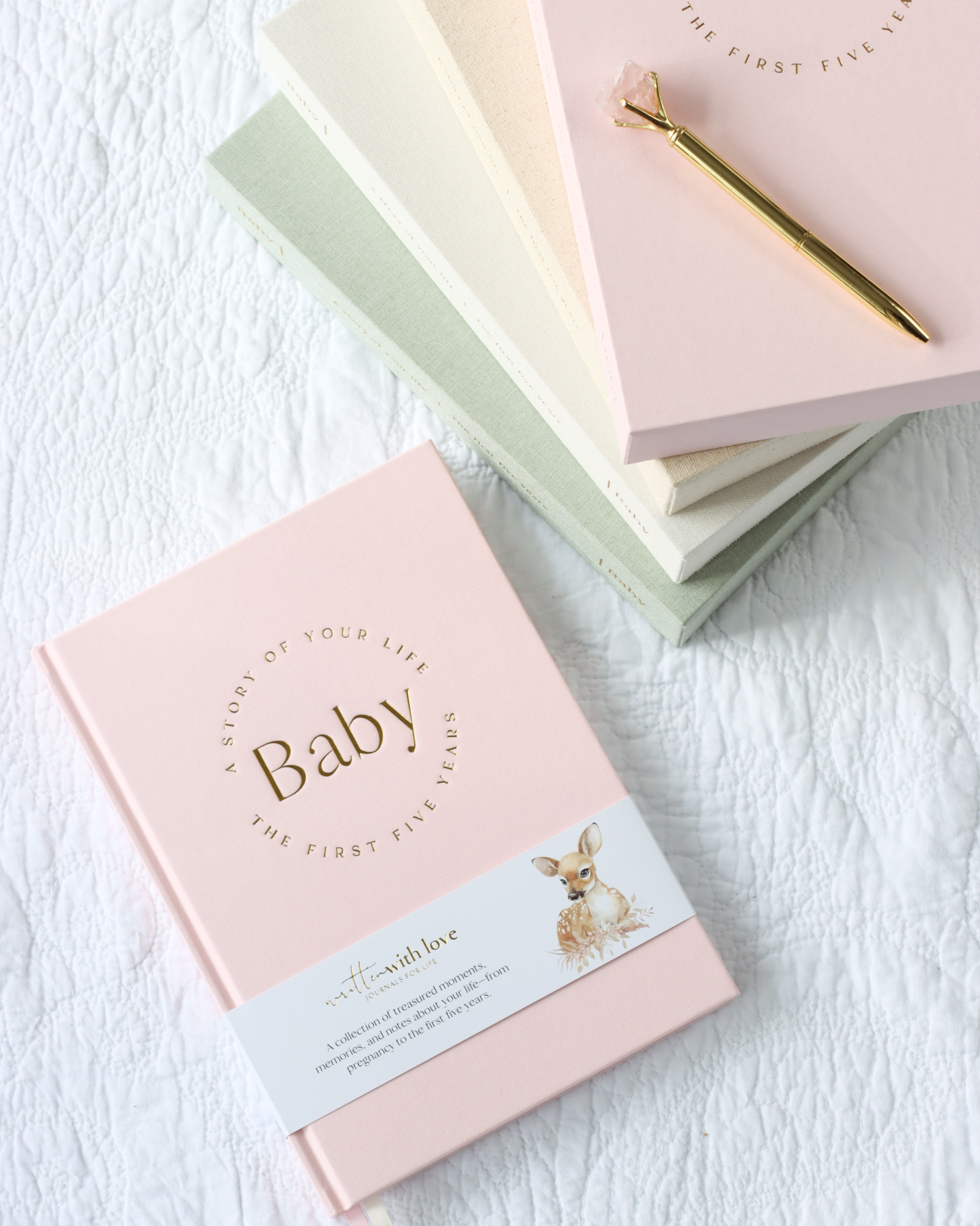 Baby Memory Book - Pregnancy to 5 Years - Peony Pink