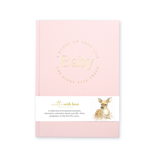 Baby Memory Book - Pregnancy to 5 Years - Peony Pink