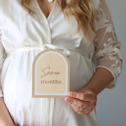 Mocha Wooden Milestone Cards & Birth Plaque