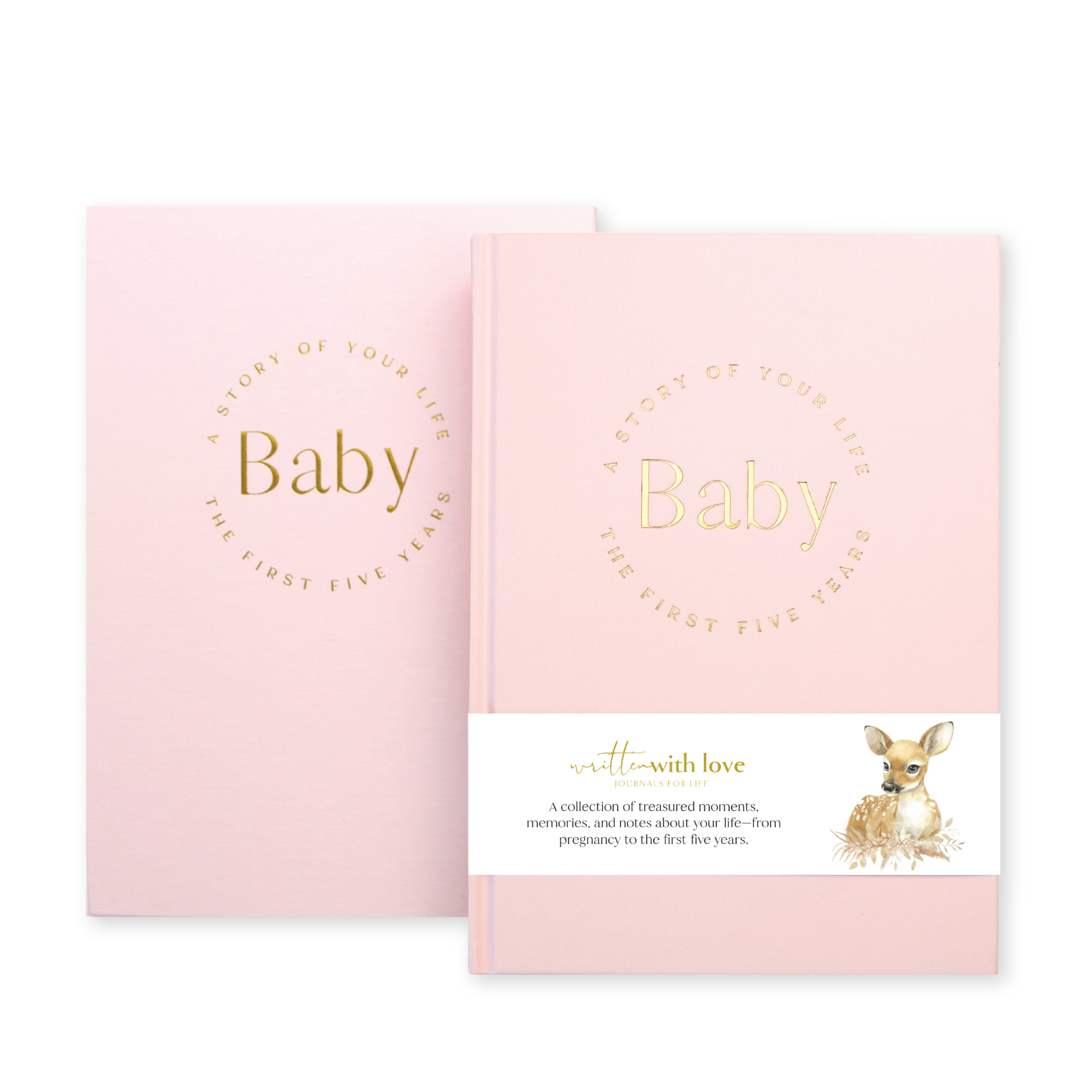 Pink Baby Journal Memory Book in Keepsake Box - Pregnancy to 5 Years - Written With Love