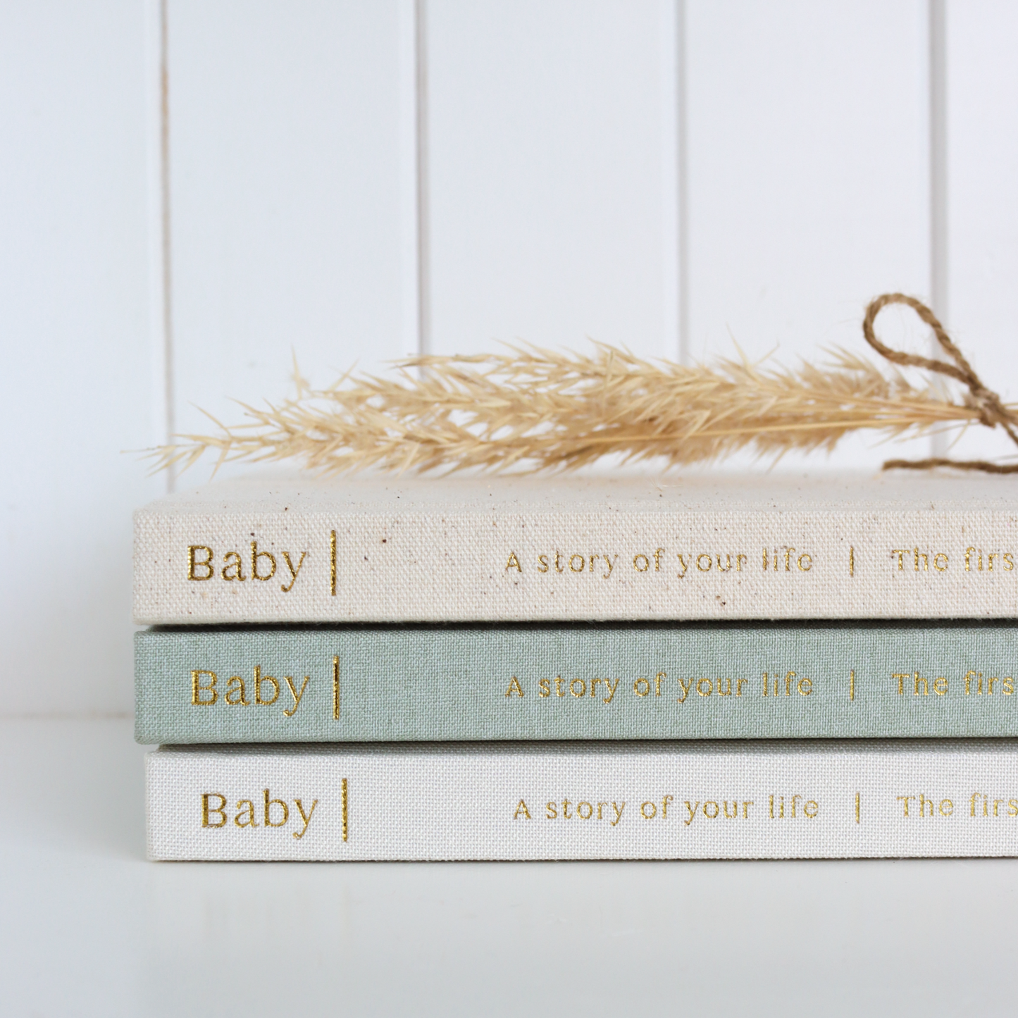 Baby Memory Book - Oatmeal Linen