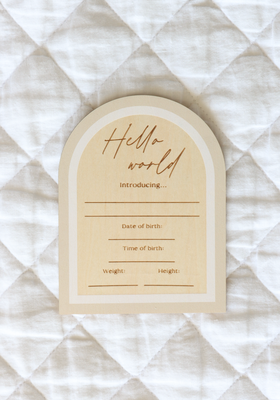 Beige Wooden Milestone Cards & Birth Plaque