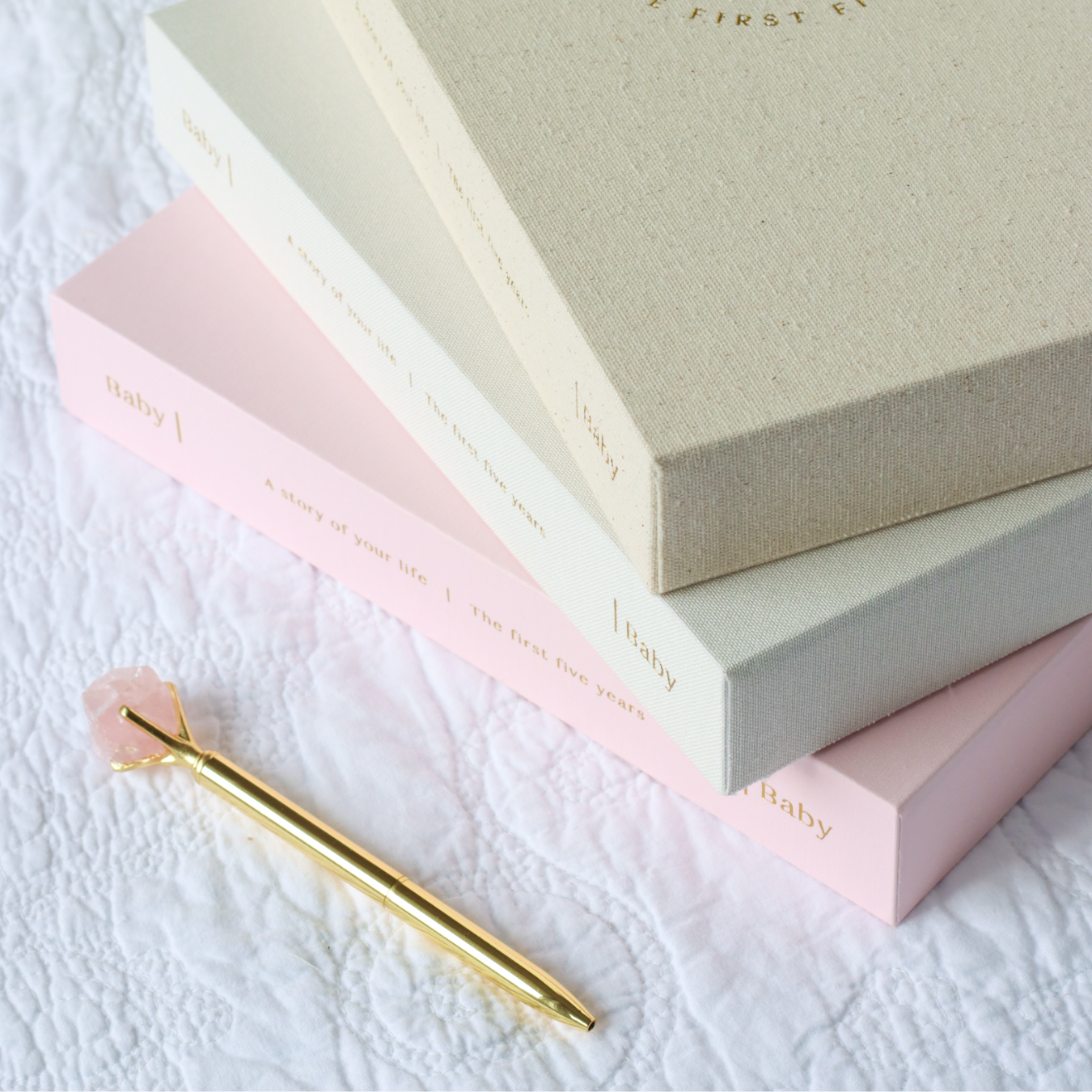 Rose Quartz Gold Crystal Pen